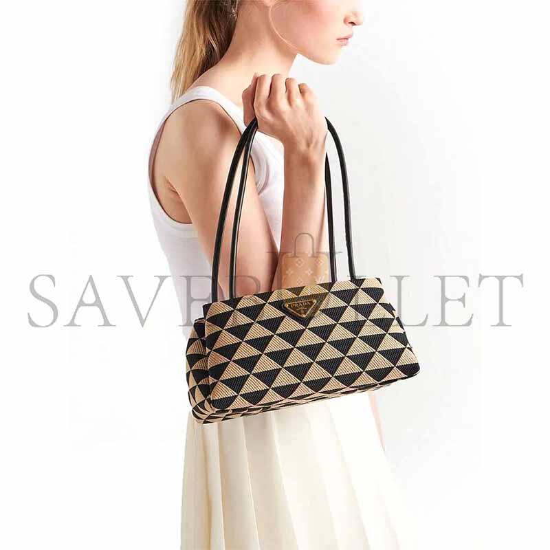 PRADA SMALL EMBROIDERED FABRIC PRADA SYMBOLE BAG 1BA368 (25*13.5*13cm) 